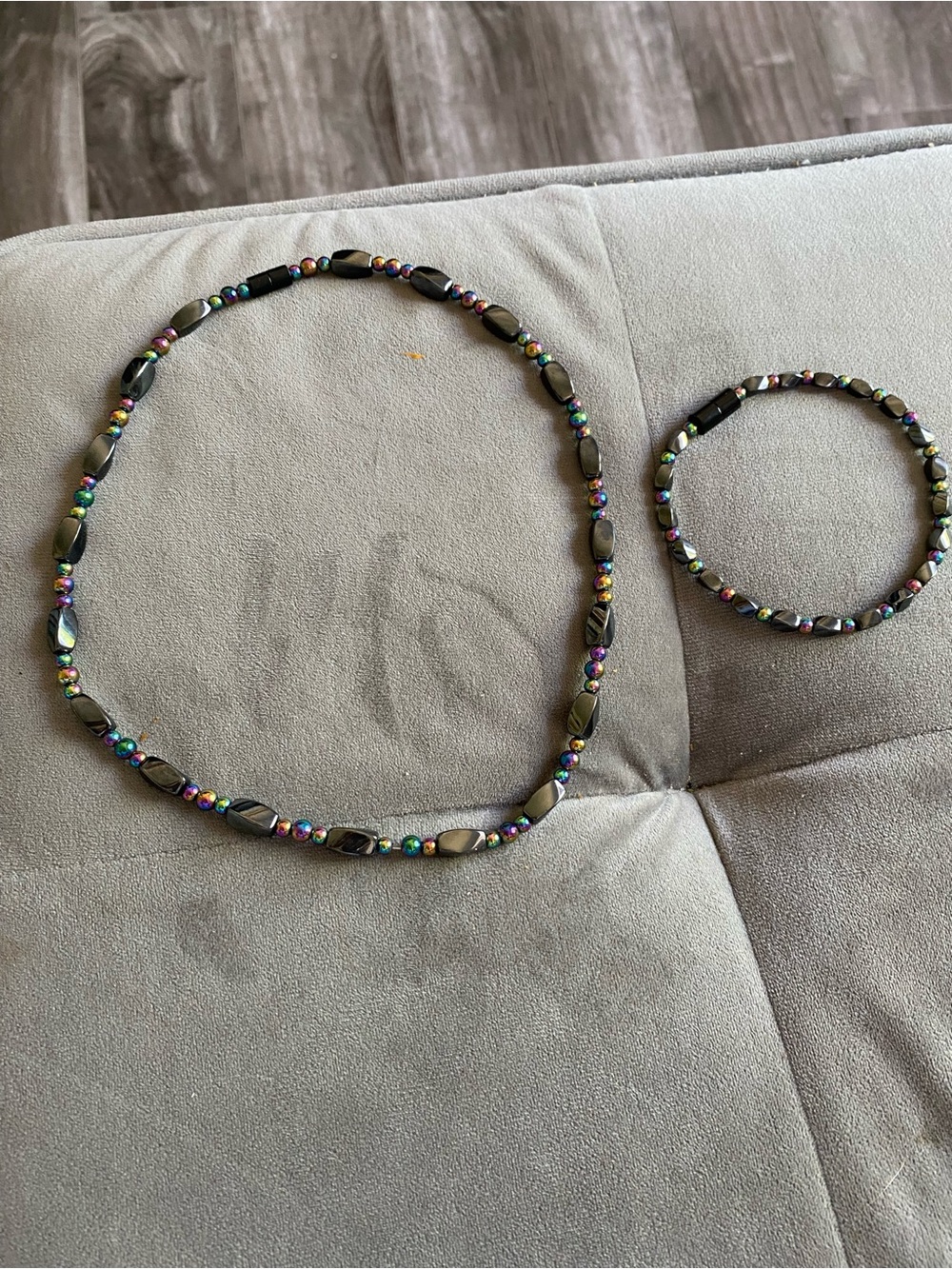 Magnetic Hematite Beaded Necklace & Bracelet